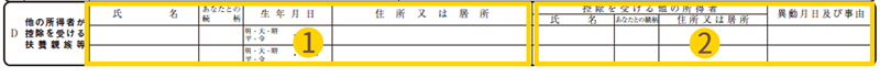 扶養控除等（異動）申告書 - 他の所得者が控除を受ける扶養親族等