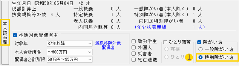 所得金額調整控除申告書 給与システム02