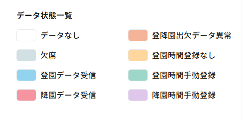 出席状況を色分け表示するSERVE 登降園